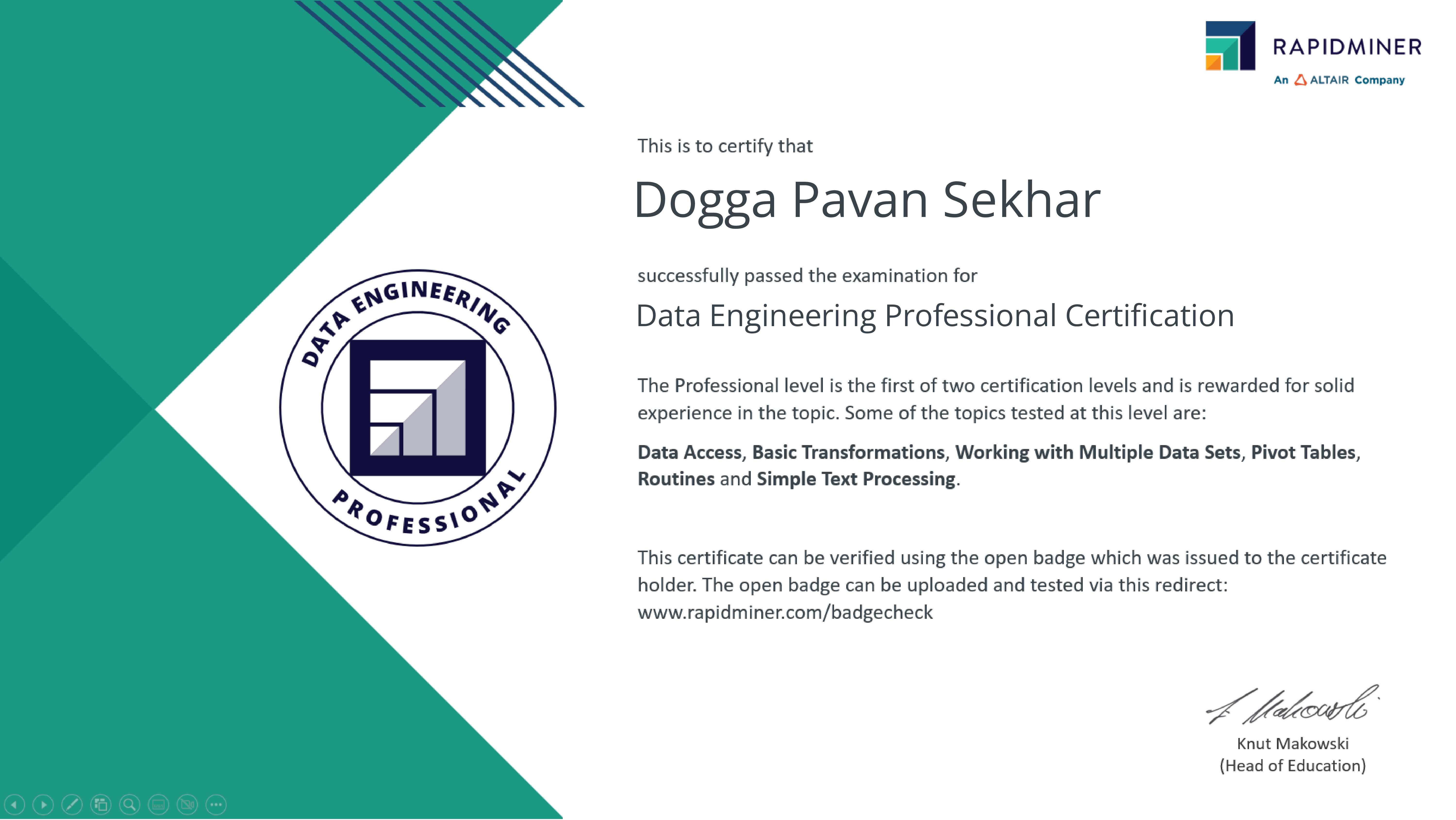 Data Engineering Professional Certification Preview